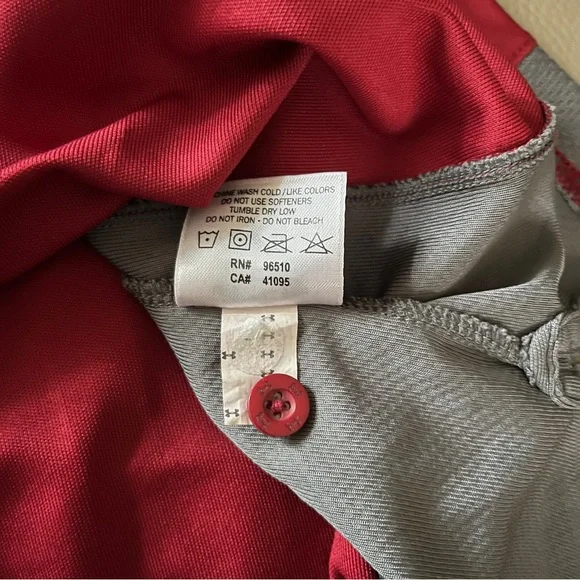 UNDER ARMOUR HEATGEAR PERFORMANCE POLO SHIRT sz Men Large short sleeve red/gray - Picture 12 of 16